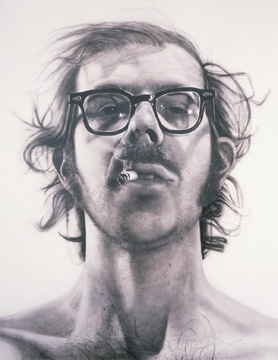 Chuck Close's "Big Self-Portrait" completed in 1968