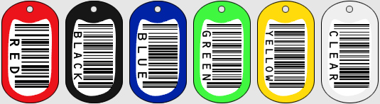 Barcode Dog Tag Silencer Colors