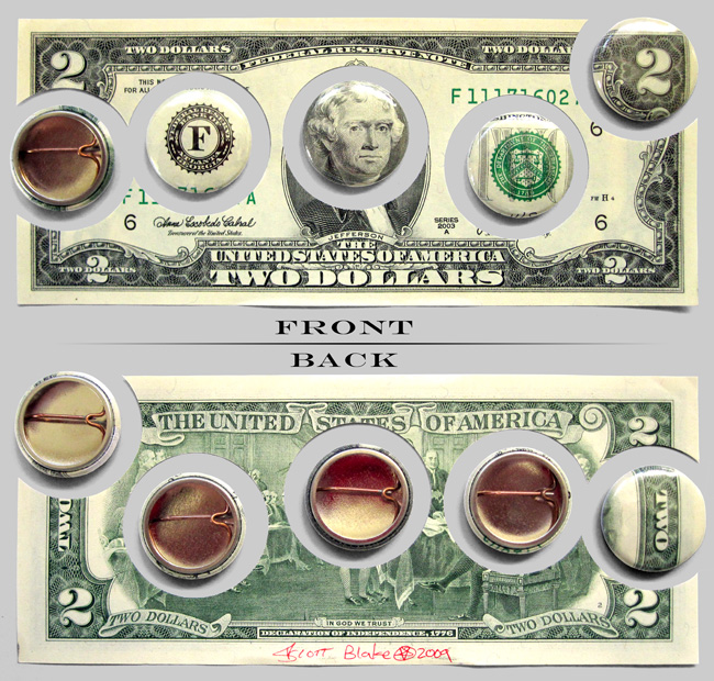 Two Dollar Bill Money Buttons